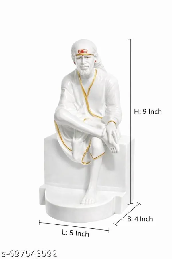 Shirdi_Sai_Baba_Sitting_Idol_9_Inch_White_Glossy_Finish_With_Golden_Detailing_Home_Temple_Gift_Statue