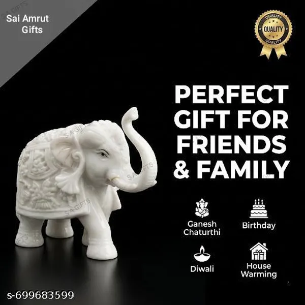 Sai_Amrut_Gifts_Elegant_Elephant_Pair_Idol_Showpiece_White_Gold_Decorative_Elephant_Statue_Lucky_Vastu_Feng_Shui_Home_Decor_3_Inch
