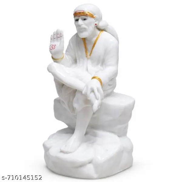 Sai_Amrut_Gifts_Marble_Sai_Baba_Idol_5_Inch_White_Gold_Finish_Sitting_Sai_Baba_Murti_Fully_Washable_Home_Temple_Decor