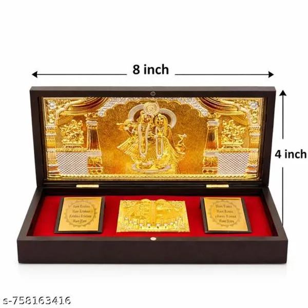 Radha_Krishna_Gold_Plated_Devotional_Gift_Box_8x4_Inch_Wooden_Frame_Religious_Idol_Frame_With_Red_Velvet_Base_Wedding_Diwali_Housewarming_Return_Gift