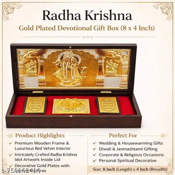 Radha_Krishna_Gold_Plated_Devotional_Gift_Box_8x4_Inch_Wooden_Frame_Religious_Idol_Frame_With_Red_Velvet_Base_Wedding_Diwali_Housewarming_Return_Gift