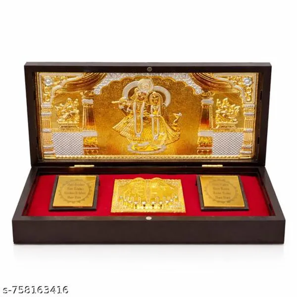 Radha_Krishna_Gold_Plated_Devotional_Gift_Box_8x4_Inch_Wooden_Frame_Religious_Idol_Frame_With_Red_Velvet_Base_Wedding_Diwali_Housewarming_Return_Gift