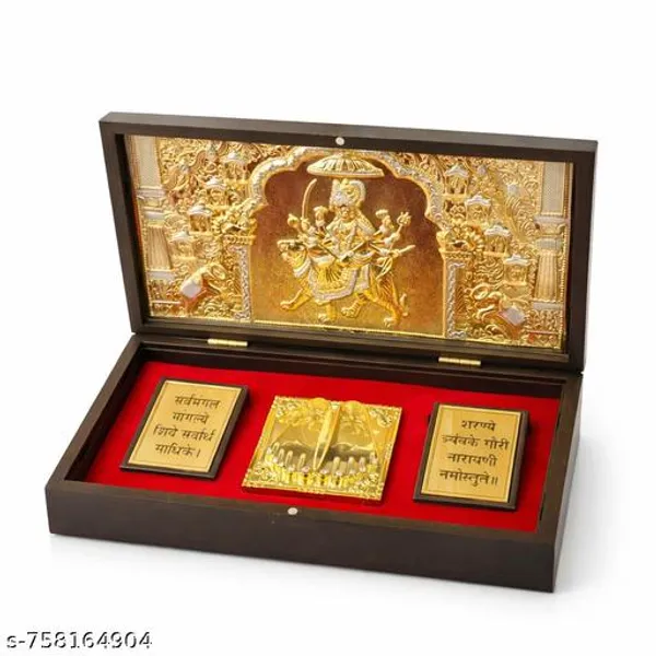 Premium_Gold_Plated_Durga_Idol_Wooden_Gift_Box_With_Velvet_Base_8x4x1_Inch_Navratri_Return_Gift_Religious_Home_Decor