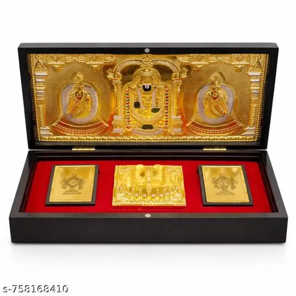 Tirupati_Balaji_With_Padmavati_Lakshmi_Gold_Plated_Gift_Box_8x4x1_Inch_Decorative_Plastic_Temple_Gift_Wedding_Housewarming_Return_Gift