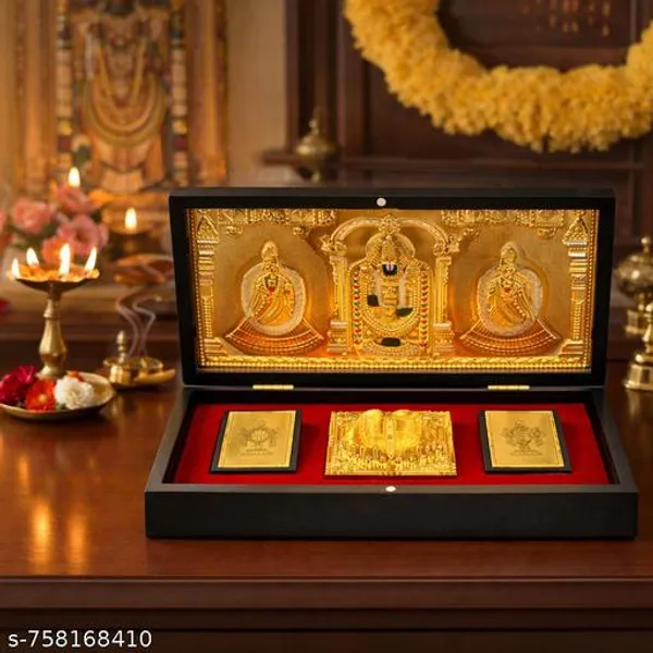 Tirupati_Balaji_With_Padmavati_Lakshmi_Gold_Plated_Gift_Box_8x4x1_Inch_Decorative_Plastic_Temple_Gift_Wedding_Housewarming_Return_Gift