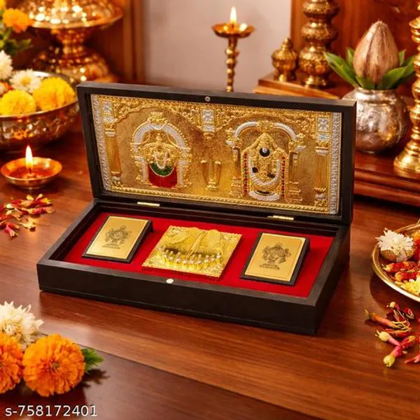 Tirupati_Balaji_With_Padmavati_Devi_Gold_Plated_Gift_Box_8x4x1_Inch_Shubh_Labh_Religious_Gift_Set_Decorative_Pooja_Box