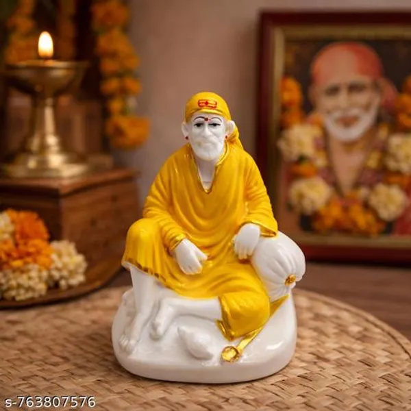 Sai_Baba_Marble_Finish_Idol_3_Inch_Premium_Yellow_White_Decorative_Murti_For_Home_Temple_Office_Desk_Gifting_Washable_Compact_Pooja_Idol_Sai_Amrut_Gifts