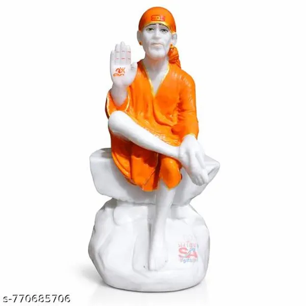 Sai_Baba_Marble_Finish_Idol_6_Inch_Orange_Robe_Premium_Glossy_Washable_Murti_For_Home_Temple_Office_Gift