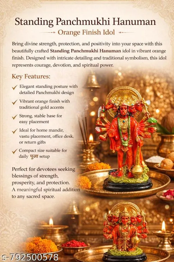 Standing_Panchmukhi_Hanuman_Idol_6_Inch_Orange_Finish_Hanuman_Murti_For_Home_Mandir_Decorative_Pooja_Statue_With_Strong_Base