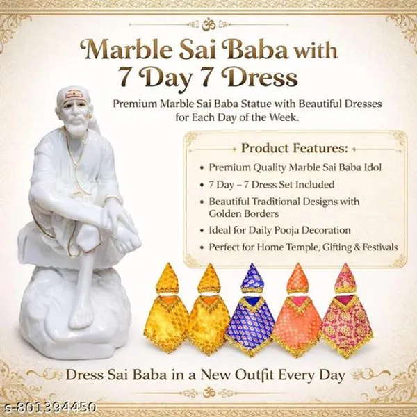 Sai_Amrut_Gifts_6_Inch_Marble_Sai_Baba_Statue_With_7_Day_Dress_Set_Sai_Baba_Idol_For_Home_Temple_Pooja_Decorative_Sai_Baba_Murti
