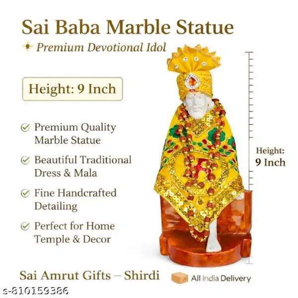 Sai_Baba_Marble_Statue_9_Inch_Premium_Devotional_Idol_With_Dress_Mala_Home_Temple_Spiritual_Decor