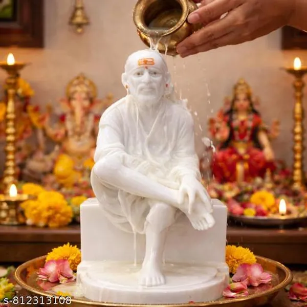 6_Inch_Sai_Baba_Idol_White_Synthetic_Marble_Statue_Sai_Baba_Murti_For_Home_Temple_Pooja_Room_Office_Desk_Spiritual_Gift