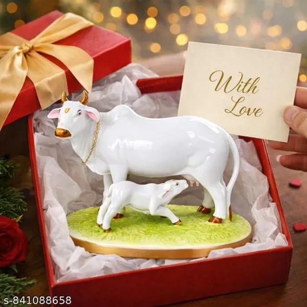 Kamdhenu_Cow_With_Calf_Idol_White_Cow_Calf_Statue_For_Home_Temple_Vastu_Sacred_Cow_Murti_For_Pooja_Room_Decorative_Spiritual_Showpiece