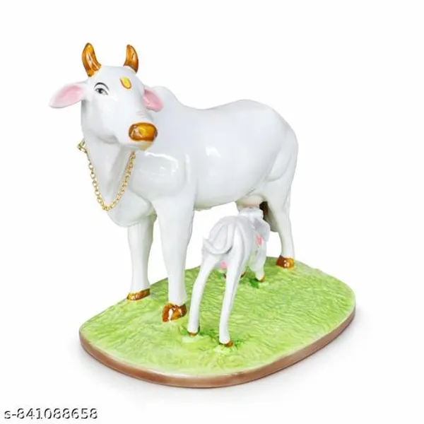 Kamdhenu_Cow_With_Calf_Idol_White_Cow_Calf_Statue_For_Home_Temple_Vastu_Sacred_Cow_Murti_For_Pooja_Room_Decorative_Spiritual_Showpiece