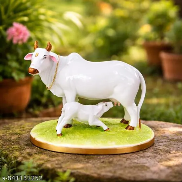 Kamdhenu_Cow_With_Calf_Idol_White_Cow_Calf_Statue_For_Home_Temple_Vastu_Sacred_Cow_Murti_For_Pooja_Room_Decorative_Spiritual_Showpiece
