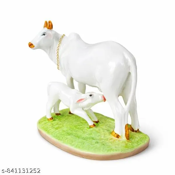 Kamdhenu_Cow_With_Calf_Idol_White_Cow_Calf_Statue_For_Home_Temple_Vastu_Sacred_Cow_Murti_For_Pooja_Room_Decorative_Spiritual_Showpiece