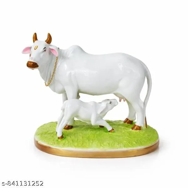Kamdhenu_Cow_With_Calf_Idol_White_Cow_Calf_Statue_For_Home_Temple_Vastu_Sacred_Cow_Murti_For_Pooja_Room_Decorative_Spiritual_Showpiece
