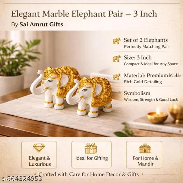 Elegant_Marble_Elephant_Pair_Showpiece_3_Inch_Premium_White_Gold_Decorative_Idols_For_Home_Decor_Mandir_Gifting_Sai_Amrut_Gifts