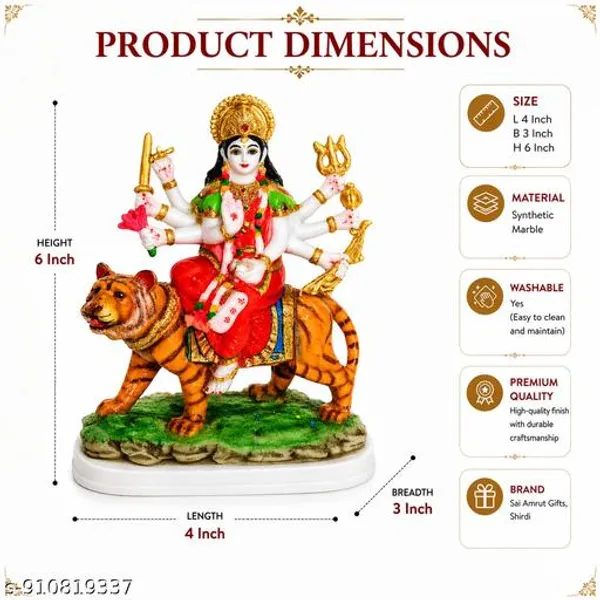 Goddess_Durga_Idol_On_Tiger_6_Inch_Decorative_Murti_Synthetic_Marble_Durga_Mata_Statue_For_Home_Temple_Pooja_Room_Gifting