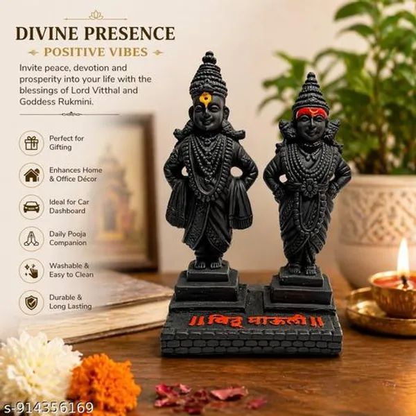 Vitthal_Rukmini_Idol_5_Inch_Black_Marble_Finish_Washable_Hindu_God_Statue_For_Home_Decor_Car_Dashboard_Pooja_Gift