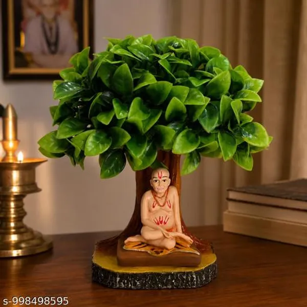 Sai_Amrut_Gifts_Swami_Samarth_Under_Tree_Showpiece_7_Inch_Artificial_Green_Tree_With_3_Inch_Swami_Samarth_Idol_Spiritual_Home_Temple_Decor_Office_Desk_Decorative_Statue_Religious_Gift_Item