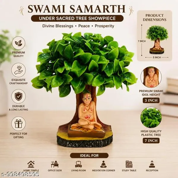 Sai_Amrut_Gifts_Swami_Samarth_Under_Tree_Showpiece_7_Inch_Artificial_Green_Tree_With_3_Inch_Swami_Samarth_Idol_Spiritual_Home_Temple_Decor_Office_Desk_Decorative_Statue_Religious_Gift_Item
