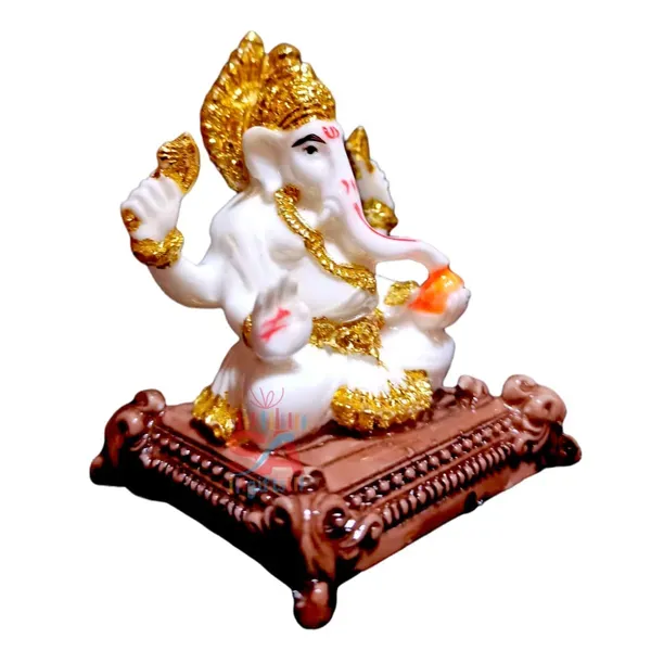 Polymarble_Gold_Foil_Work_Ganesha_Murti_Idol_Decorative_Showpiece_For_Home