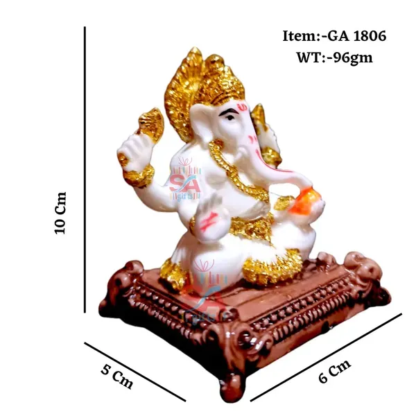 Polymarble_Gold_Foil_Work_Ganesha_Murti_Idol_Decorative_Showpiece_For_Home