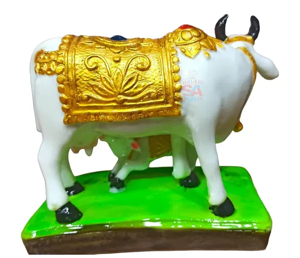 Sai_Amrut_Handicraft_Decorative_Marble_Cow_And_Calf_Big_Statue_Idol_For_Gif_More