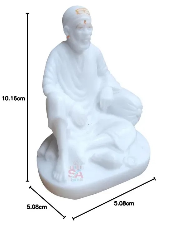 Saibaba_Dwarkamai_Marble_Idol_For_Homedecor_Cardashboard_4_Inches