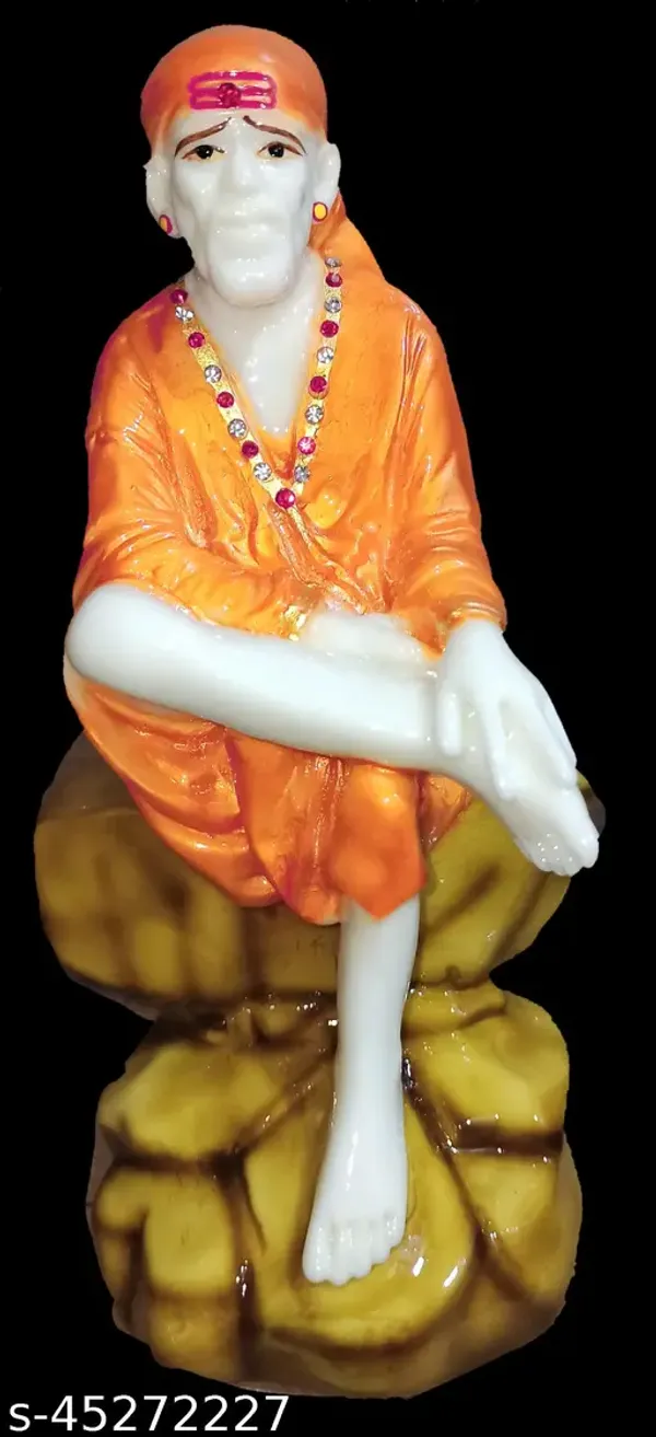 Sai_Amrut_Shirdi_Marble_Sai_Baba_Orange_Medium_Size