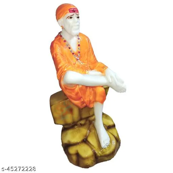 Sai_Amrut_Shirdi_Marble_Sai_Baba_Orange_Medium_Size