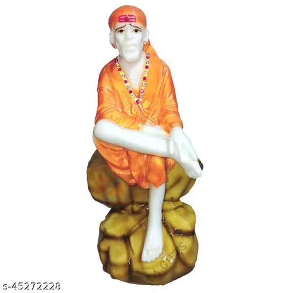 Sai_Amrut_Shirdi_Marble_Sai_Baba_Orange_Medium_Size