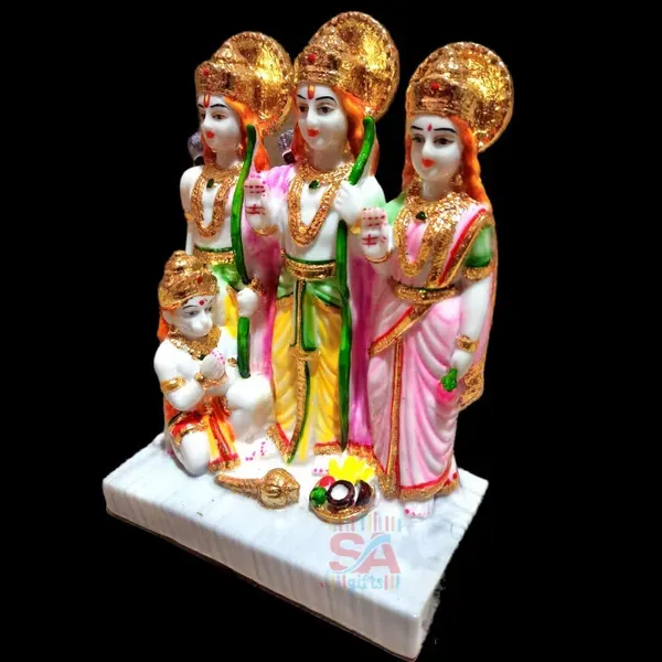 Sai_Amrut_Marble_Stone_Exclusive_Gold_Foil_Work_Ram_Darbar_Family_Idol