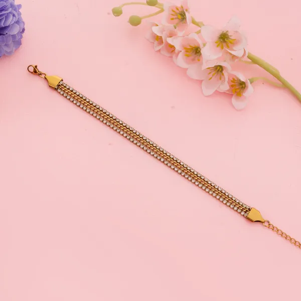 Golden_Stainless_Steel_Chain_Crystal_Line_Bracelet_For_Women