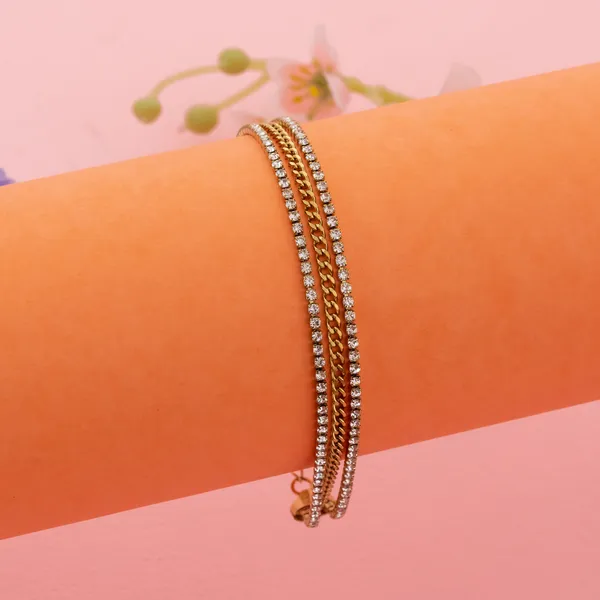 Golden_Stainless_Steel_Chain_Crystal_Line_Bracelet_For_Women