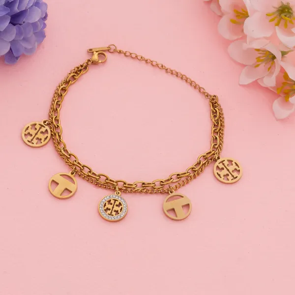 Golden_Stainless_Steel_Double_Chain_Charm_Bracelet_With_Dangle_Discs_For_Women