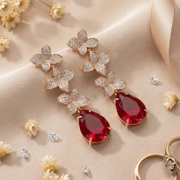 Golden_Ruby_Teardrop_Earrings_For_Women