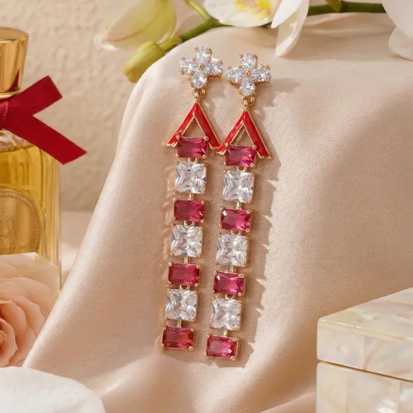Silver_&_Red_Stainless_Steel_Ruby_Crystal_Earrings_For_Women