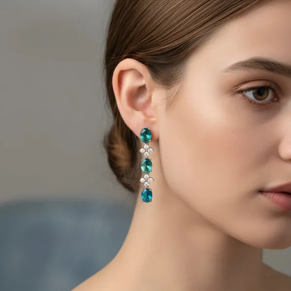 Green_&_Blue_Stainless_Steel_Crystal_Earrings_For_Women