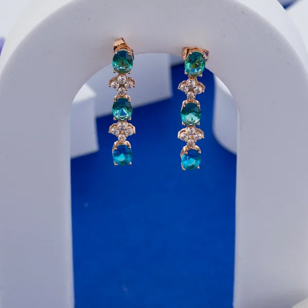 Green_&_Blue_Stainless_Steel_Crystal_Earrings_For_Women