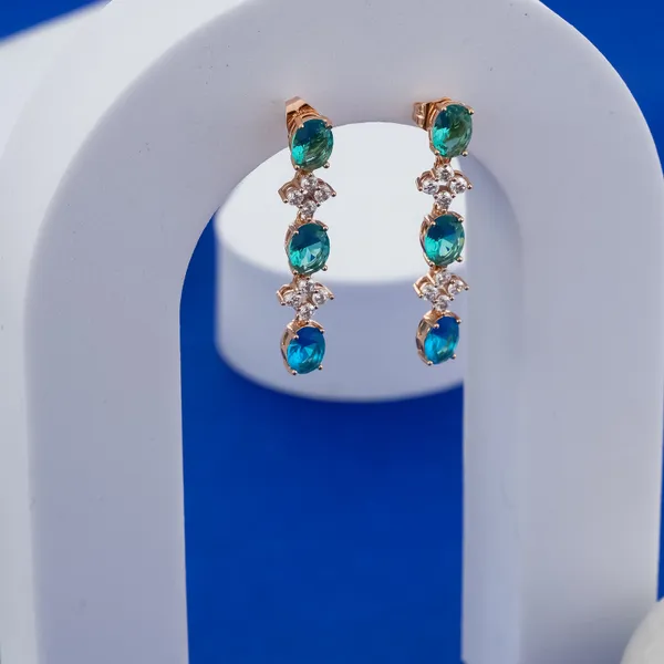 Green_&_Blue_Stainless_Steel_Crystal_Earrings_For_Women