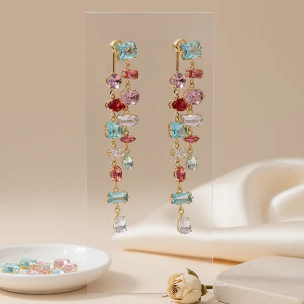 Multicolour_Stainless_Steel_Rainbow_Sparkle_Statement_Danglers_For_Women