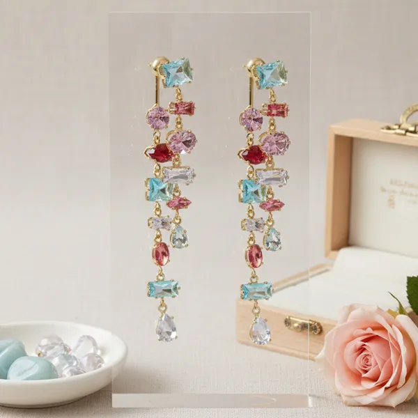 Multicolour_Stainless_Steel_Rainbow_Sparkle_Statement_Danglers_For_Women