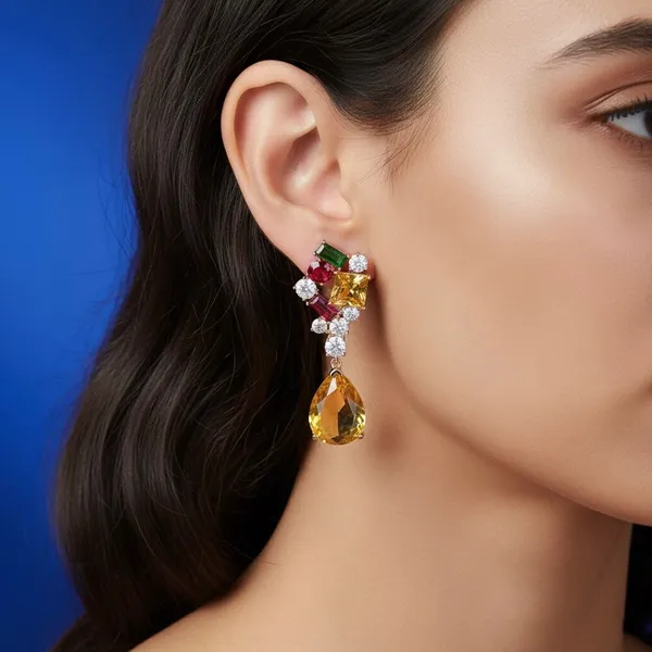 Multicolour_Stainless_Steel_Crystal_Statement_Earrings_For_Women