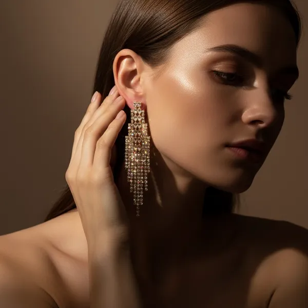 Golden_Stainless_Steel_Tone_Tassel_Statement_Earrings_For_Women
