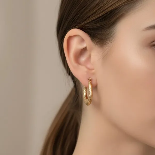 Golden_Stainless_Steel_Anti-Tarnish_Text_En_Hoop_Earrings_For_Women