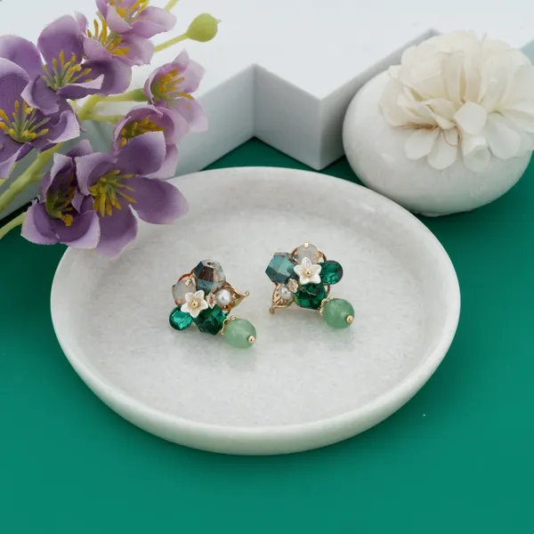Emerald_Green_Stainless_Steel_Jade_Cluster_Stud_Earrings_For_Women