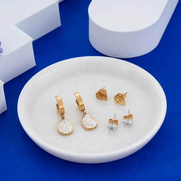 Golden_Stainless_Steel_3-Pair_Anti-Tarnish_Earring_Set:_Combo_Of_3_Studs_For_Women