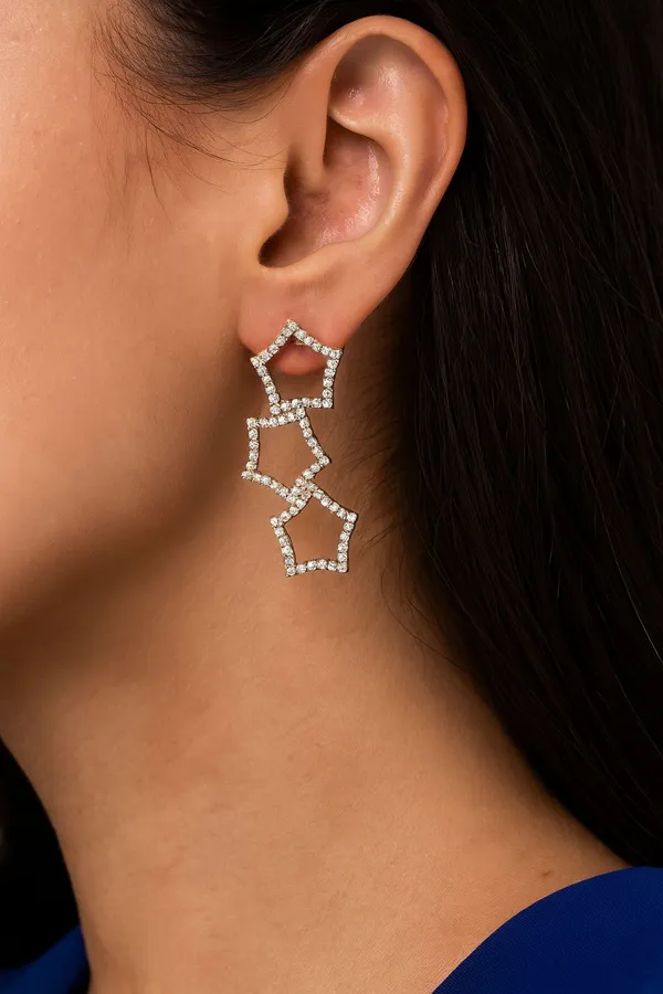 Silver_Stainless_Steel_Statement_-Tone_Star_Shaped_Earrings_For_Women